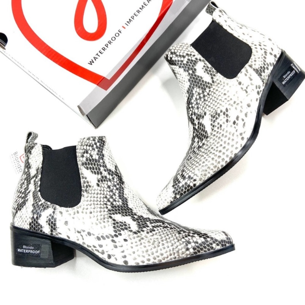 NEW| Snake Print Chelsea Ankle Booties - Picture 3 of 15